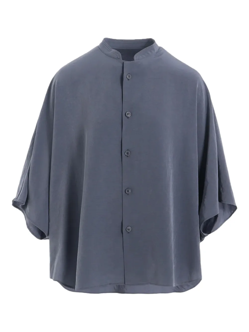 Y's mandarin-collar short-sleeve shirt | Blue | Image 1