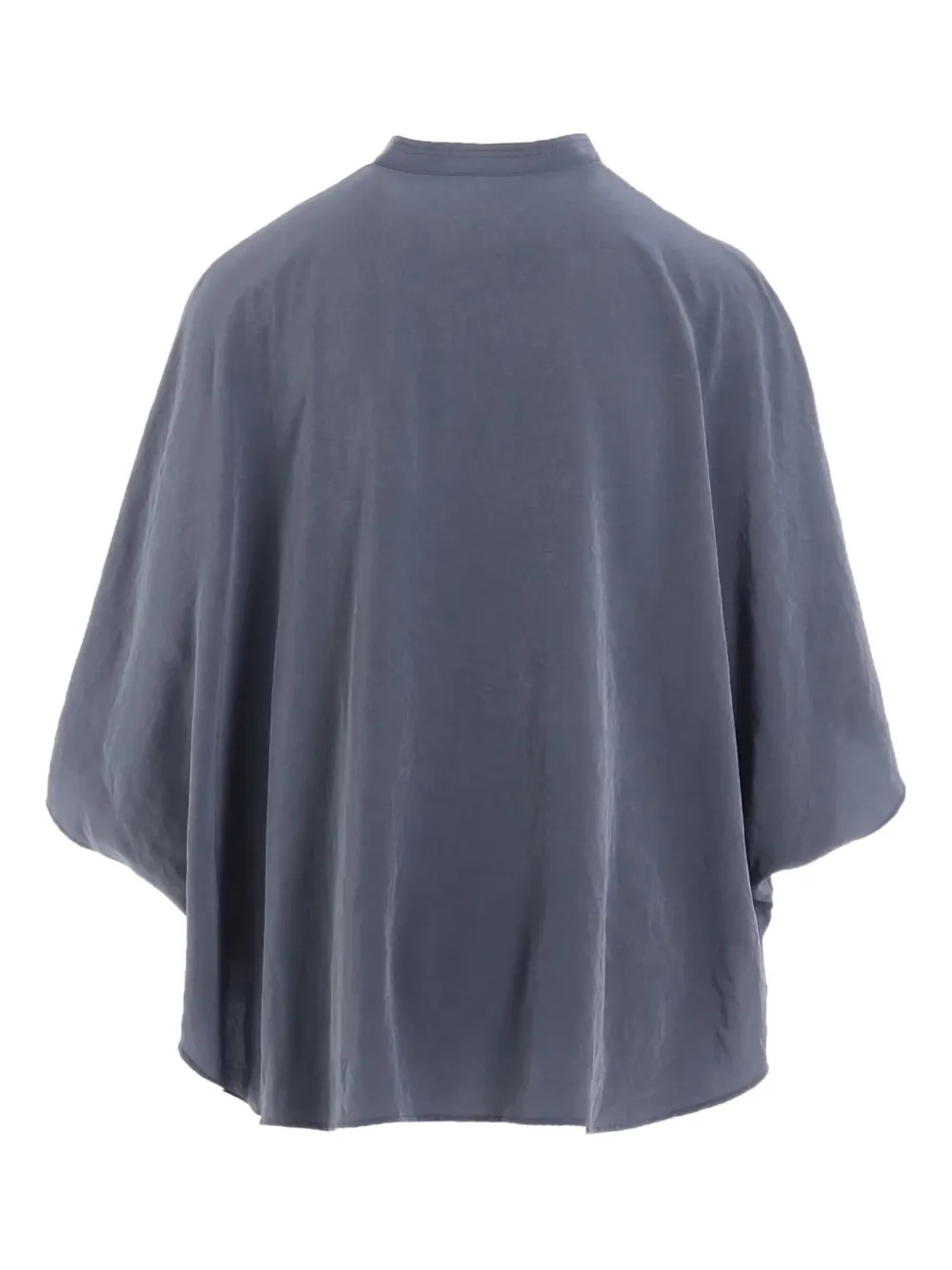 Y's mandarin-collar short-sleeve shirt - Blauw