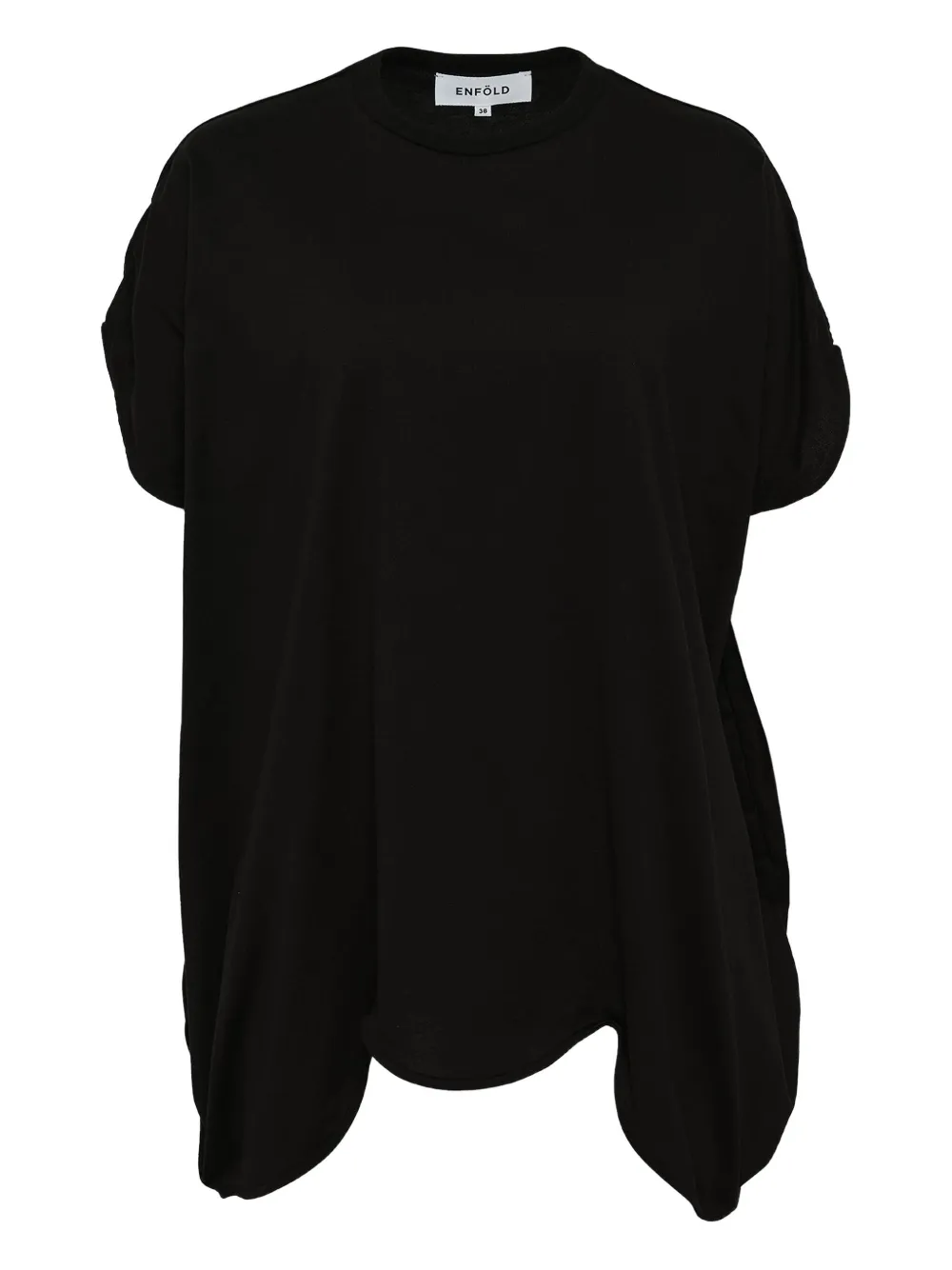 Enföld asymmetric draped T-shirt | Black | Image 1