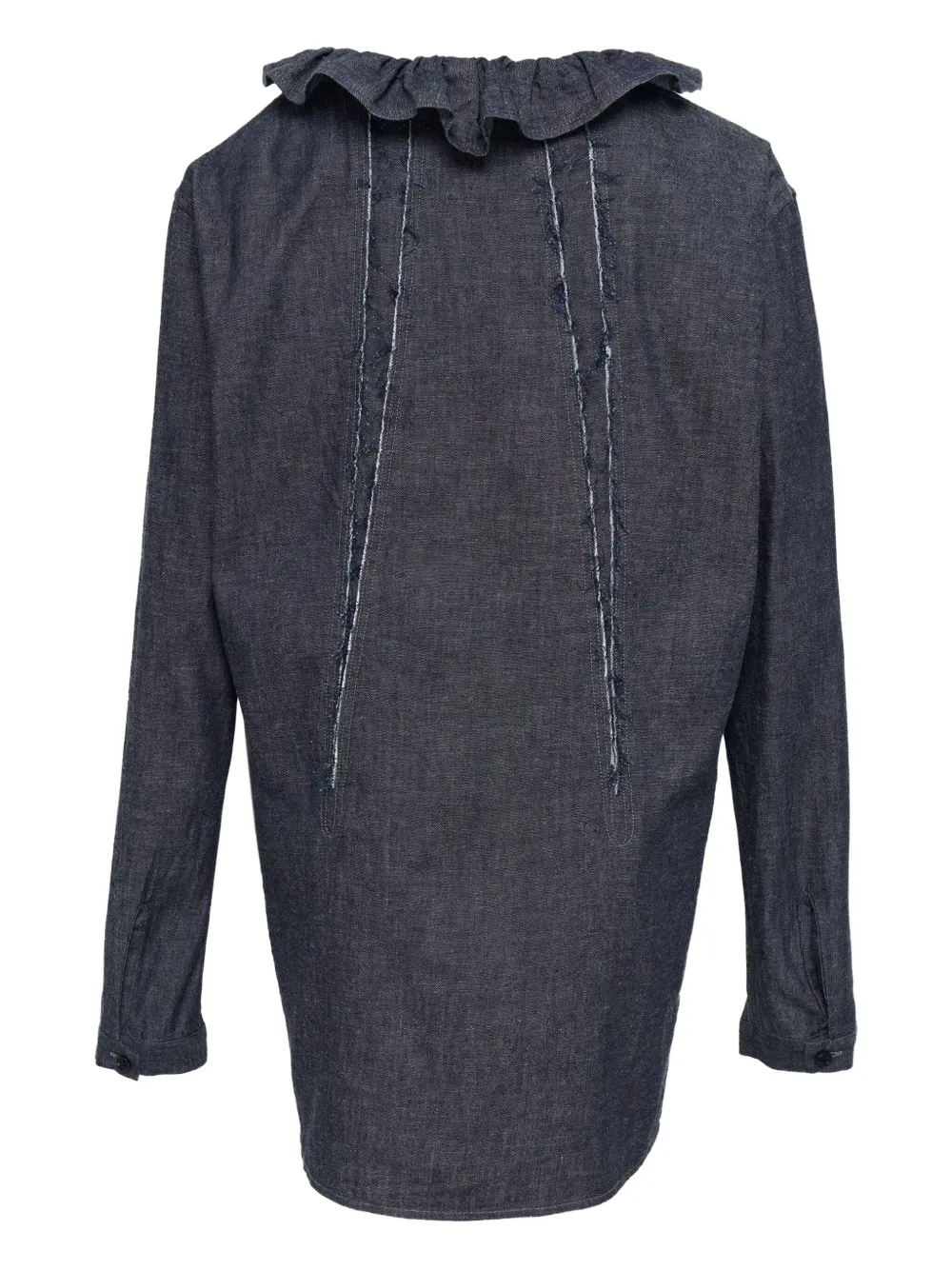 Y's ruffled denim shirt - Blauw