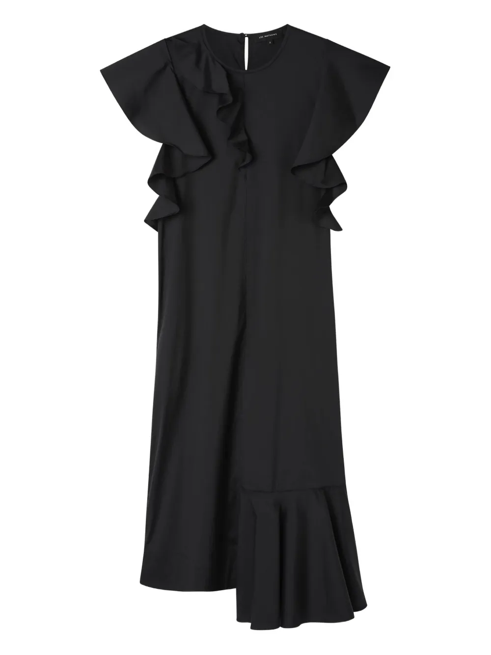 Lee Mathews ruffle-detail midi dress | Black | Image 1