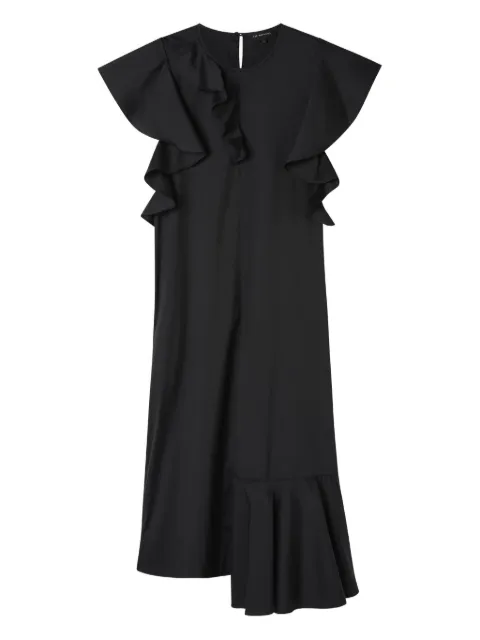 Lee Mathews vestido midi con detalles de volantes