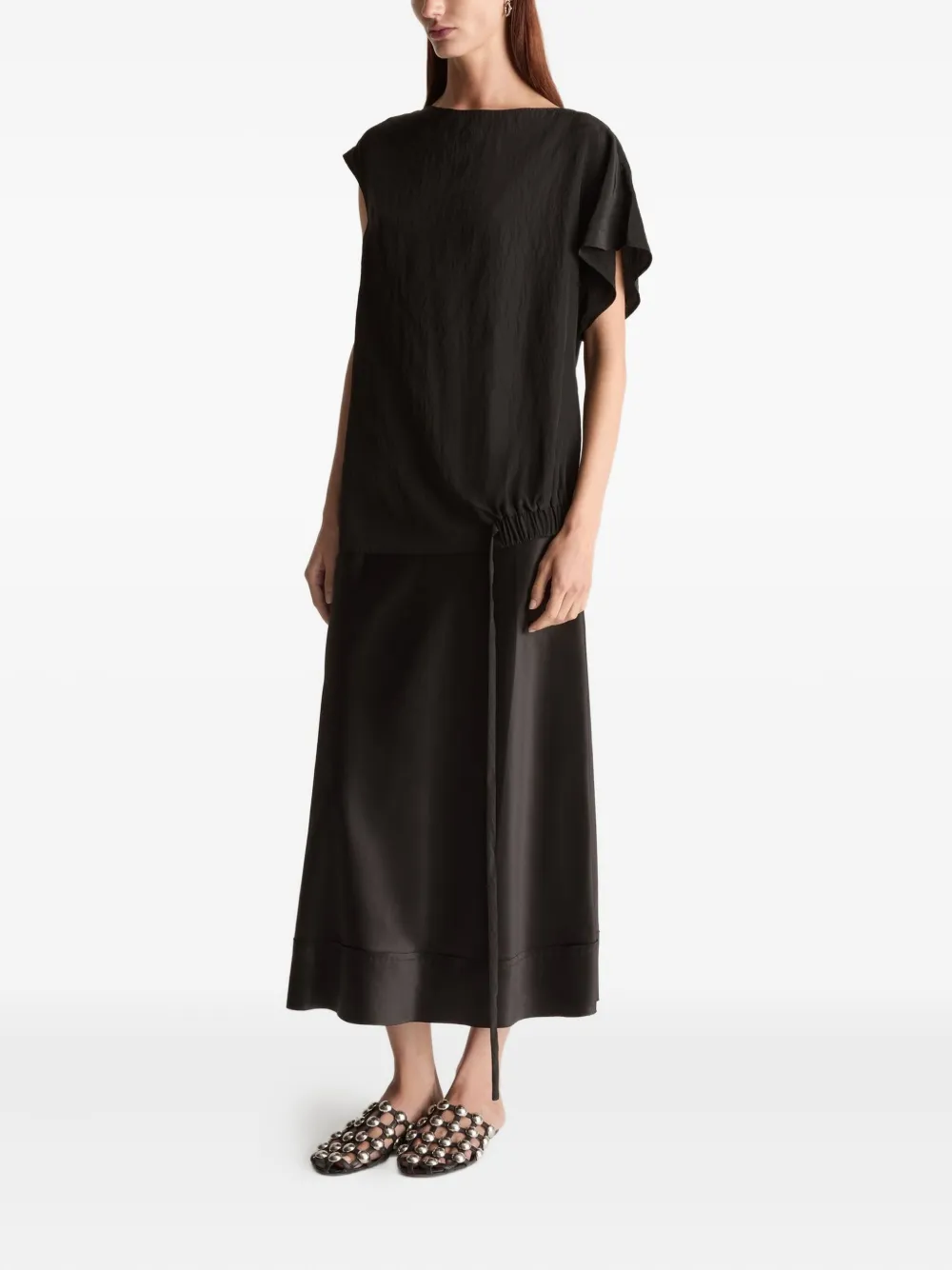 Lee Mathews Kiki top met asymmetrische hals Zwart