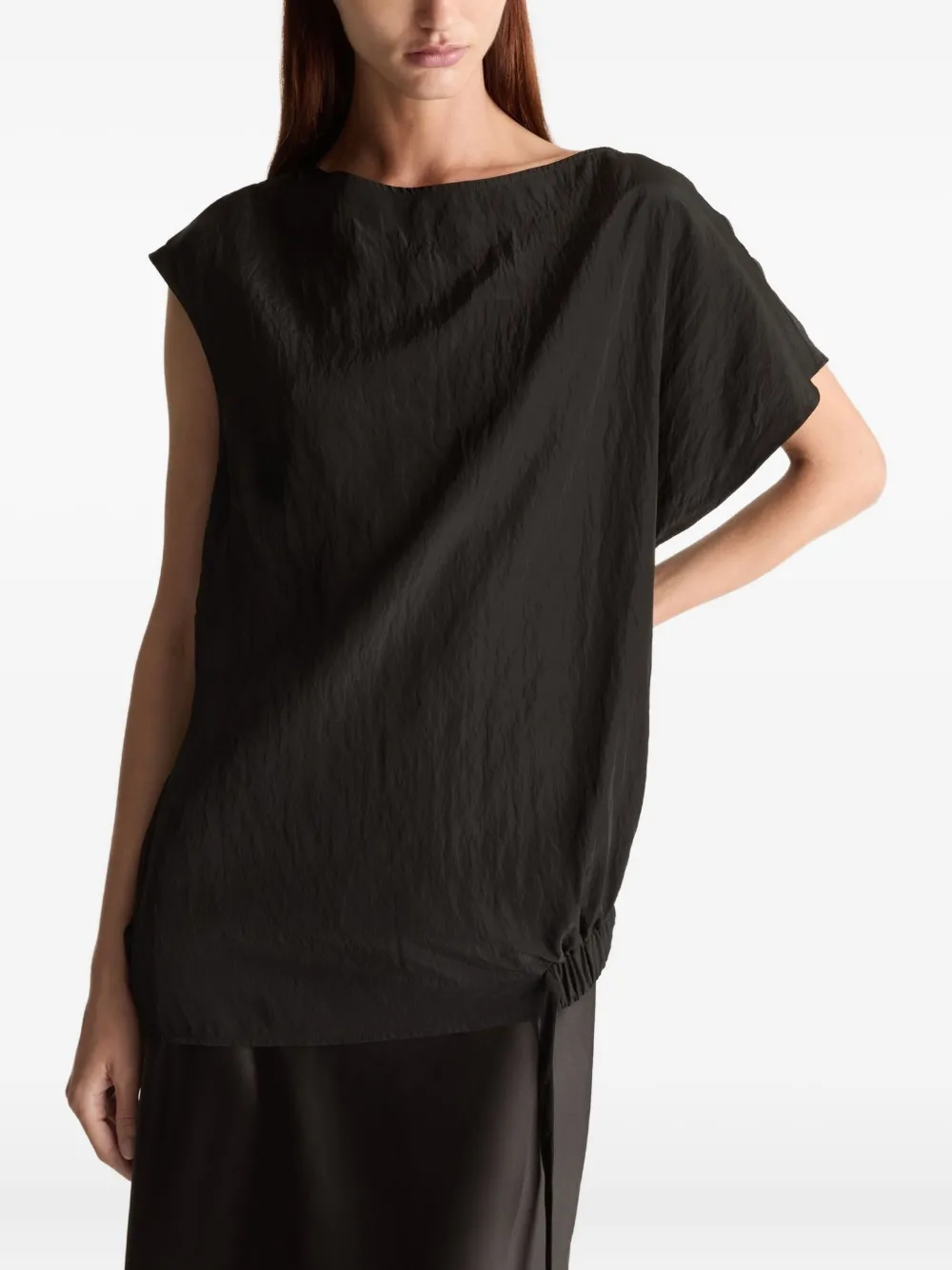 Lee Mathews Kiki top met asymmetrische hals Zwart