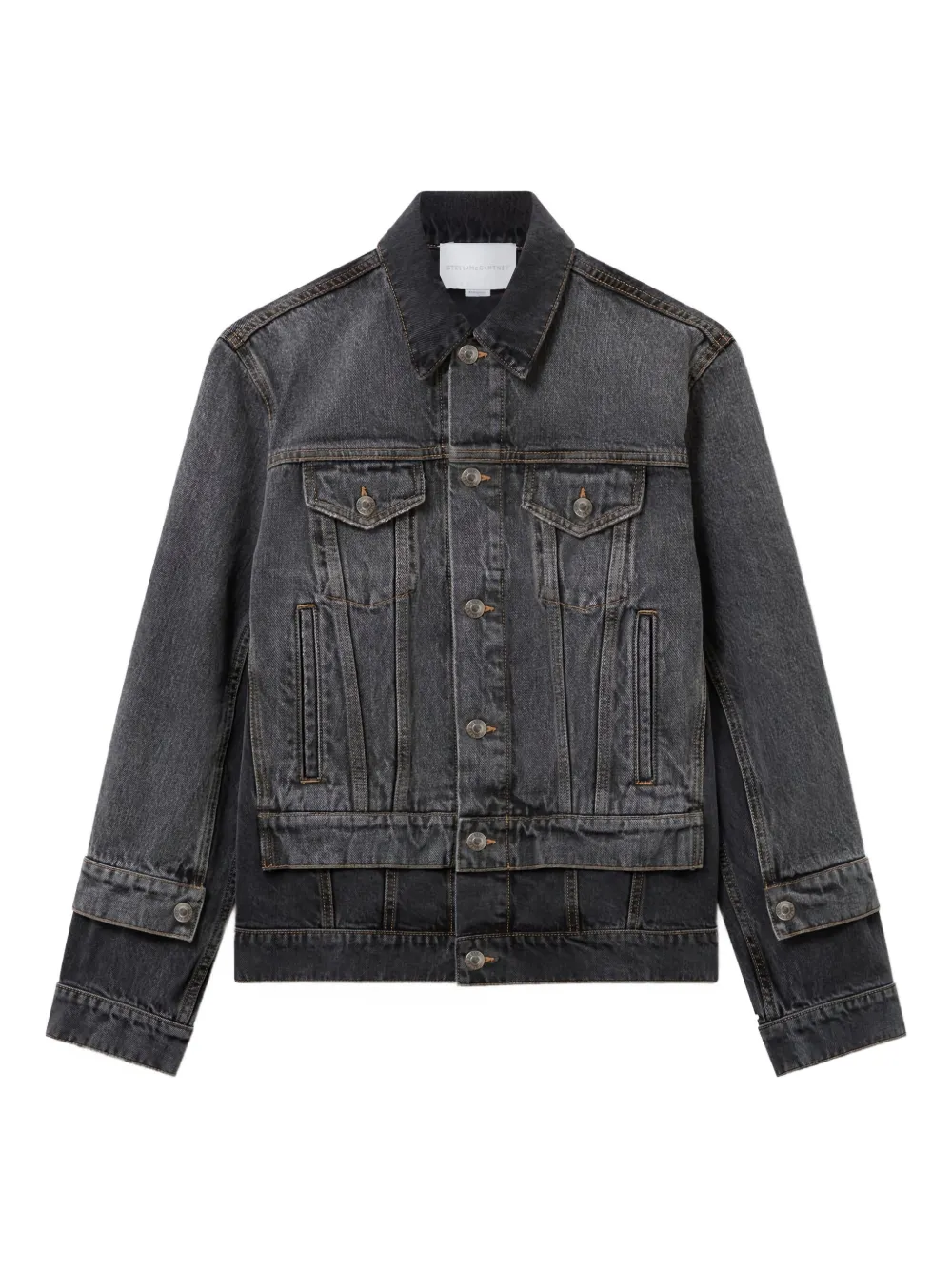 Stella Mccartney Double-layered Denim Jacket In Black
