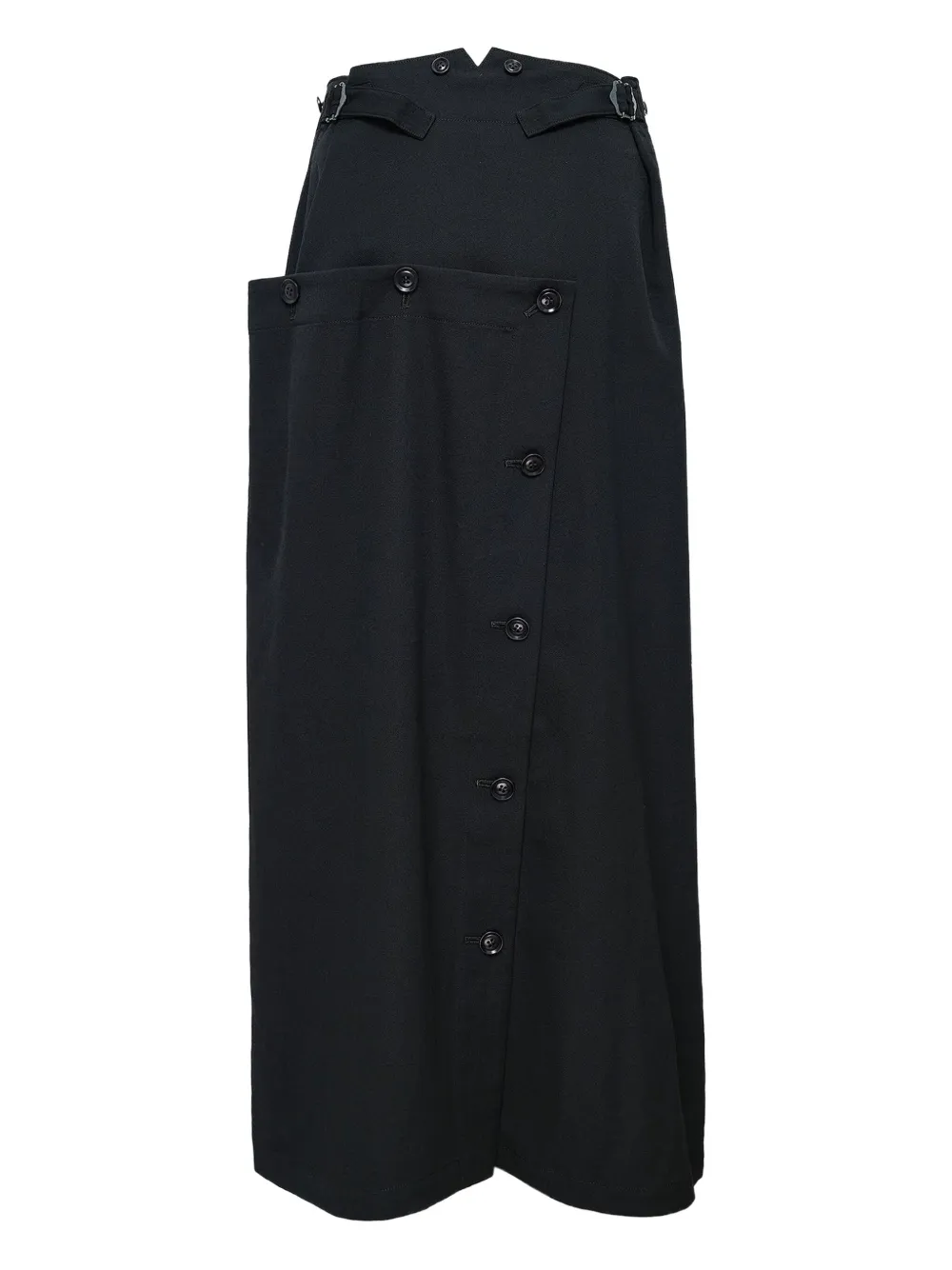 Y's Panelled Asymmetric Midi Skirt In Black