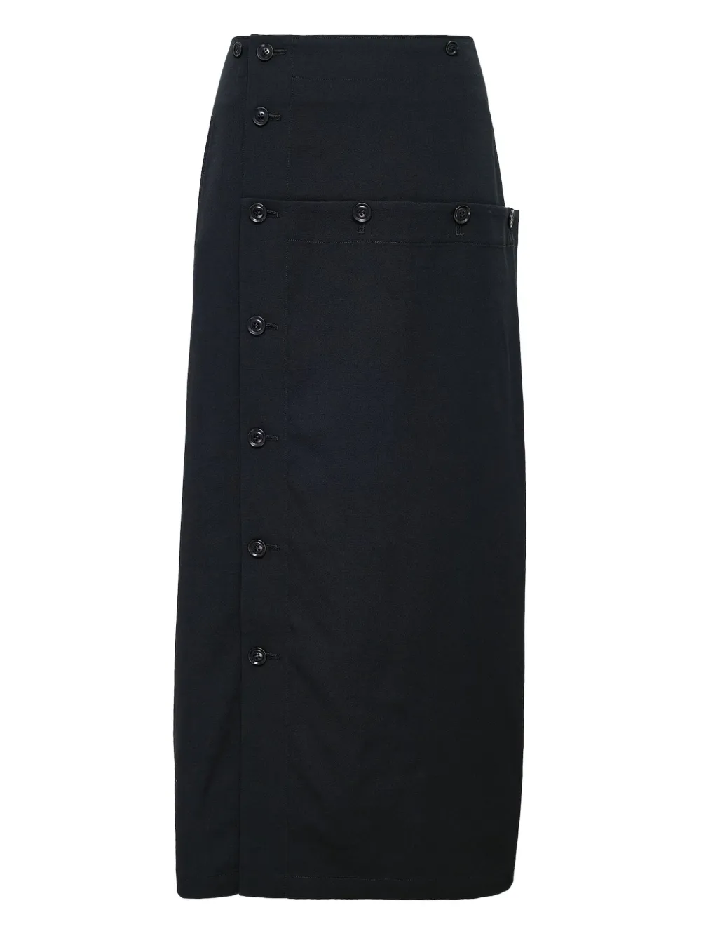 Y's Panelled Asymmetric Midi Skirt In Black