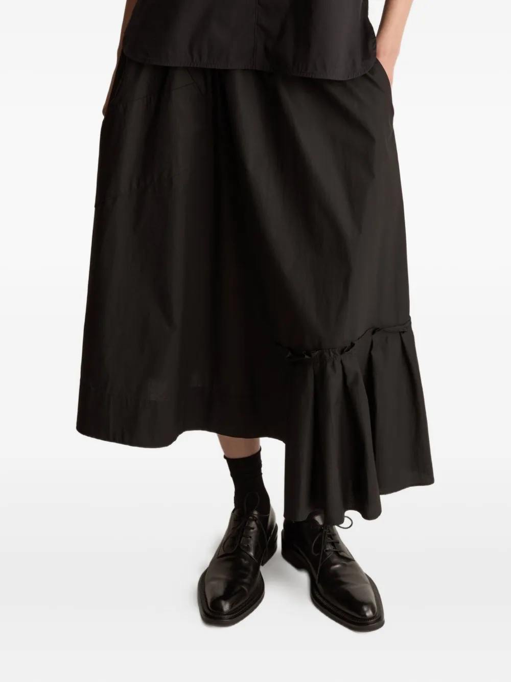 Lee Mathews Ruffled Panelled Skirt In Black