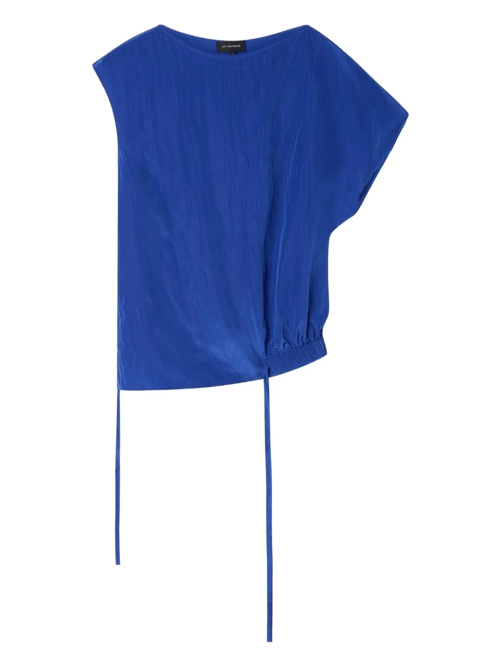 Lee Mathews Drawstring Asymmetric Blouse In Blue