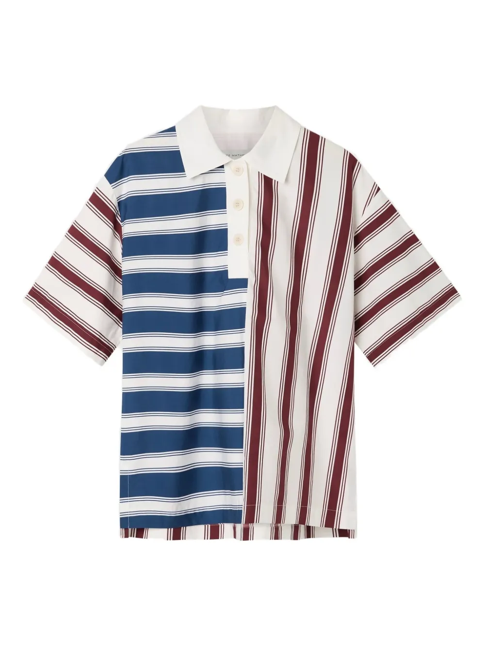 Lee Mathews striped polo top | Blue | Image 1