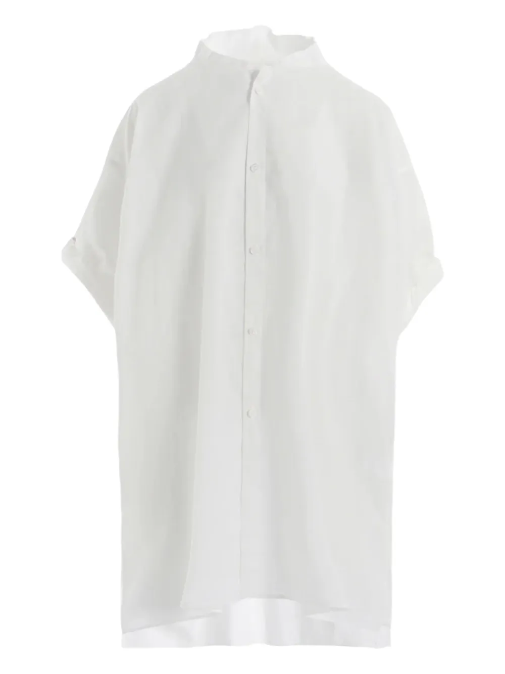Y's mandarin-collar short-sleeve shirt | White | Image 1