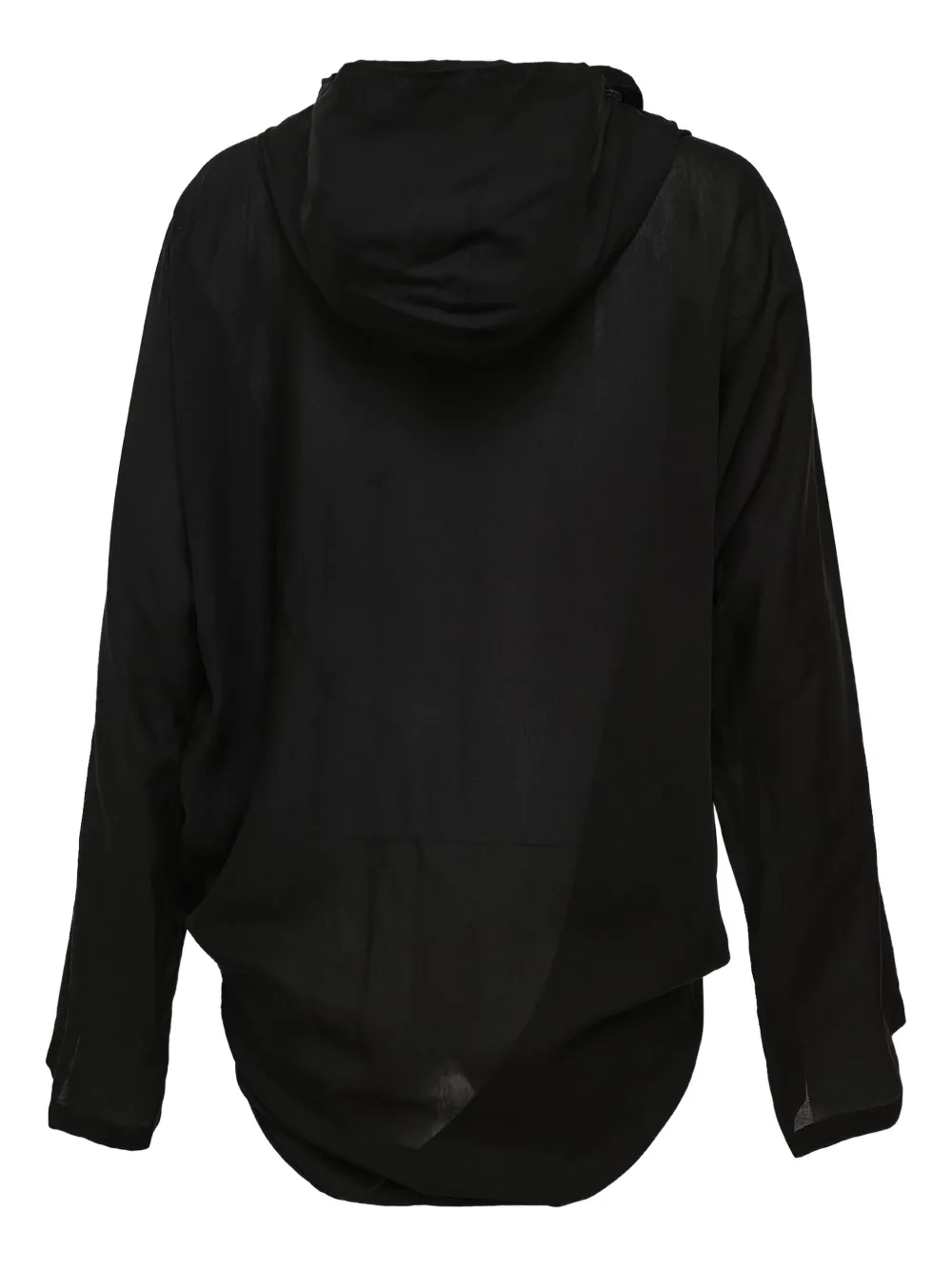 Yohji Yamamoto Draped Hooded Jacket In Black