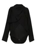 Yohji Yamamoto draped hooded jacket - Black