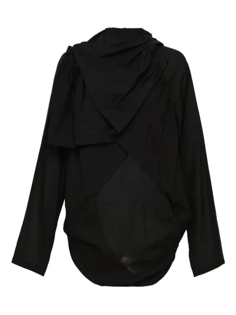 Yohji Yamamoto draped hooded jacket