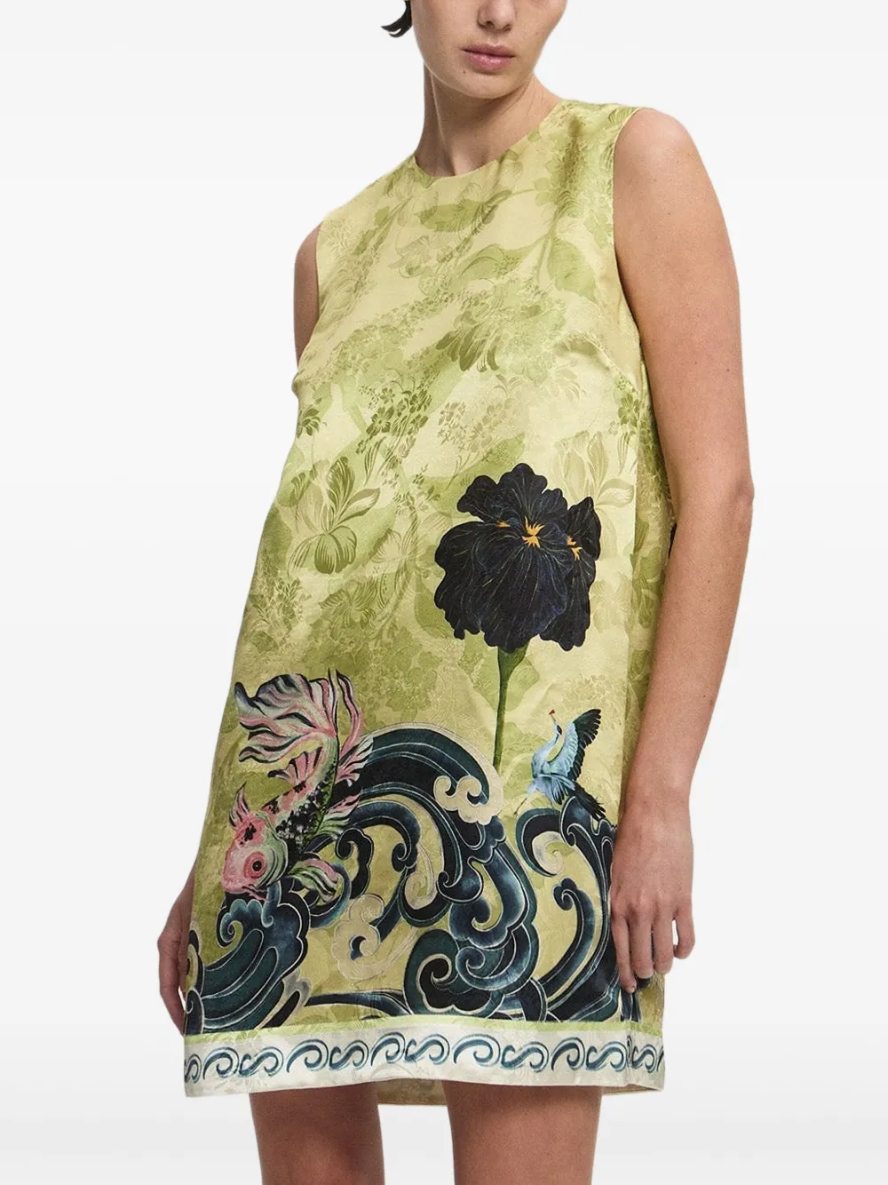 ALEMAIS Rochester mini-shiftjurk met bloemenprint Groen