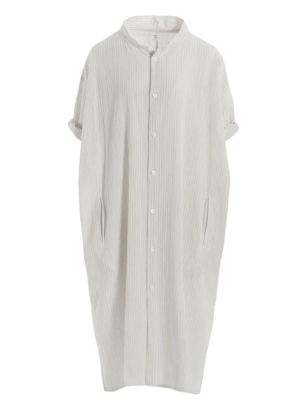 Y's Striped Shirt Dress In White