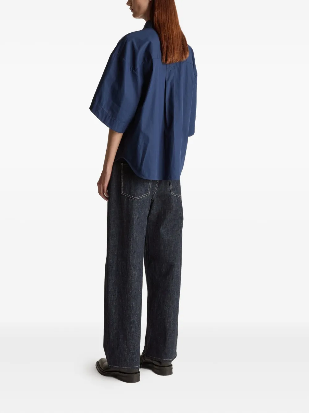 Lee Mathews Ella SS blouse met korte mouwen Blauw