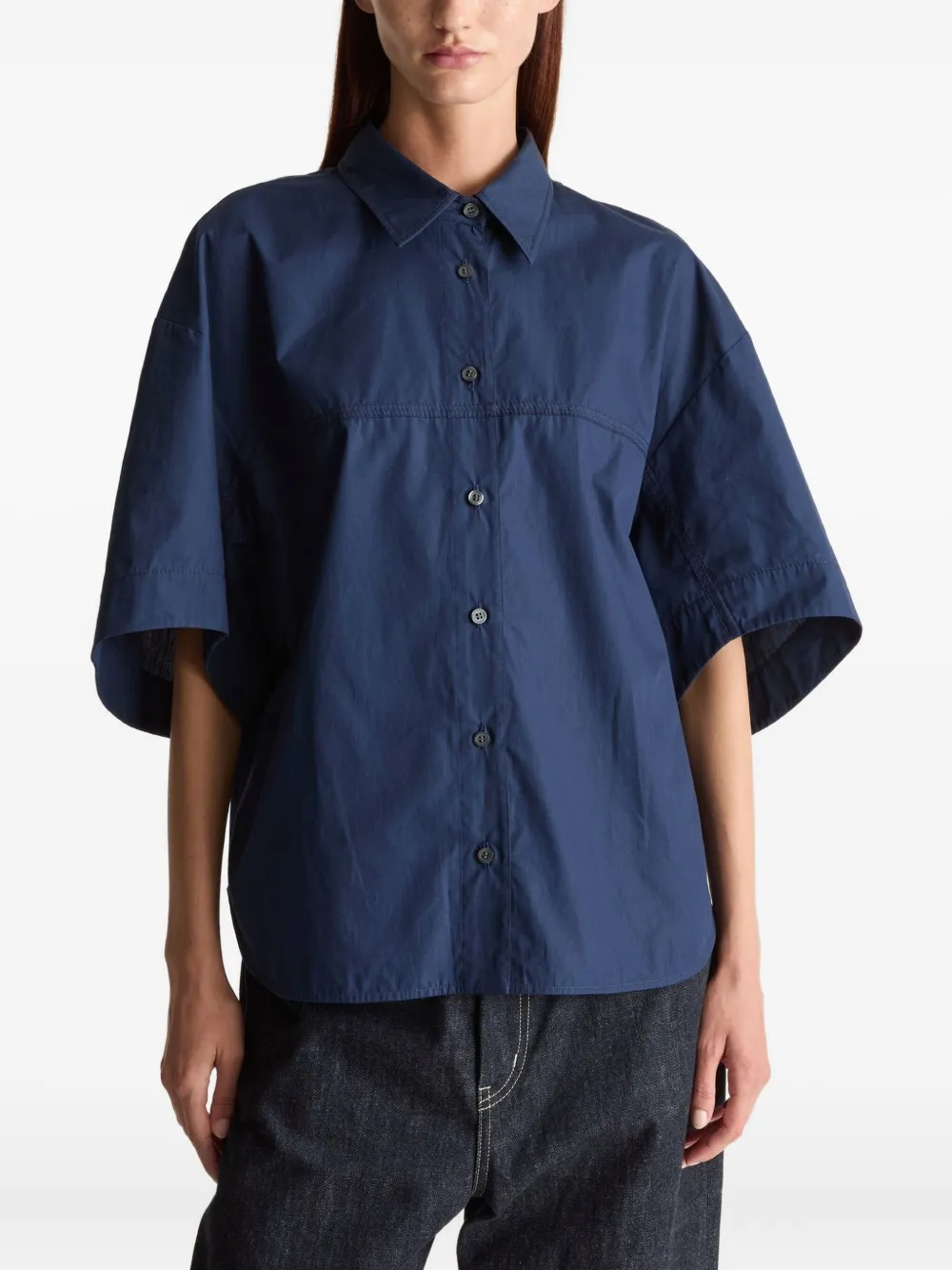 Lee Mathews Ella SS blouse met korte mouwen Blauw