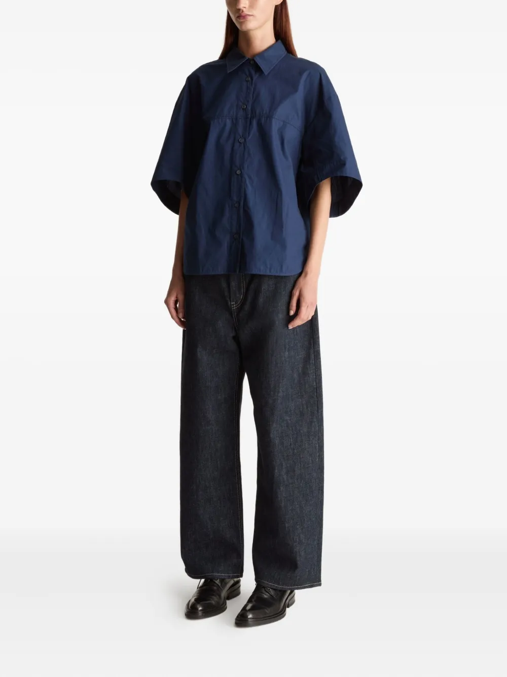 Lee Mathews Ella SS blouse met korte mouwen Blauw