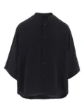 Y's mandarin-collar short-sleeve shirt - Black