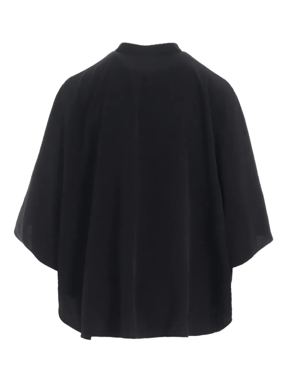 Y's mandarin-collar short-sleeve shirt - Zwart