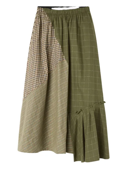 Lee Mathews checked-pattern midi skirt