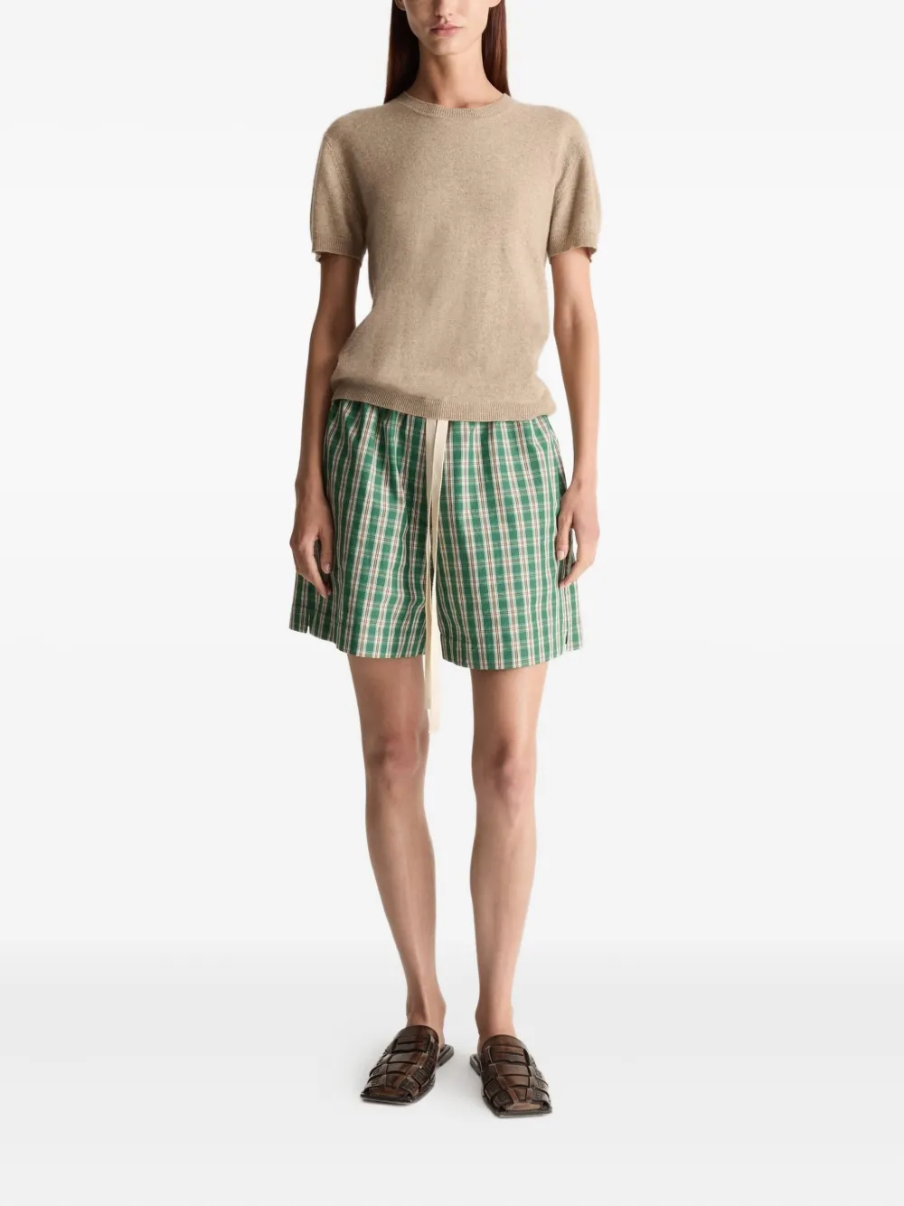 Lee Mathews Gordon checked drawstring shorts | Knee-Length Shorts | Image 2