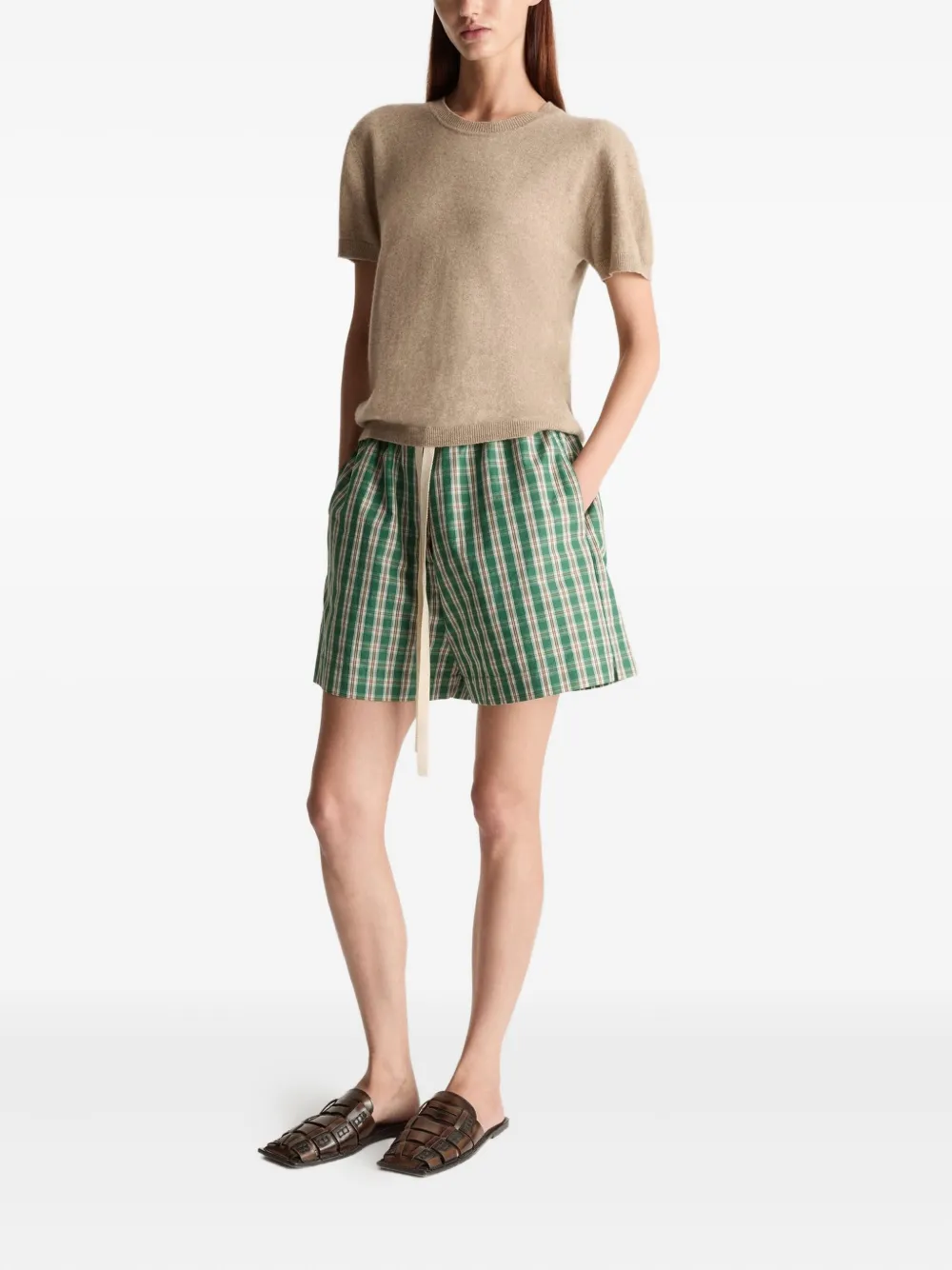 Lee Mathews Gordon Checked Drawstring Shorts In Pattern