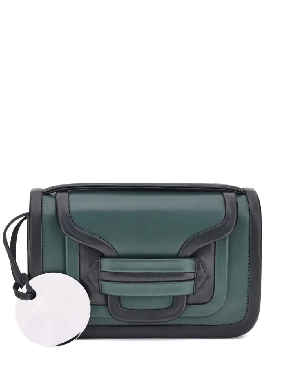 leather panelled shoulder bag