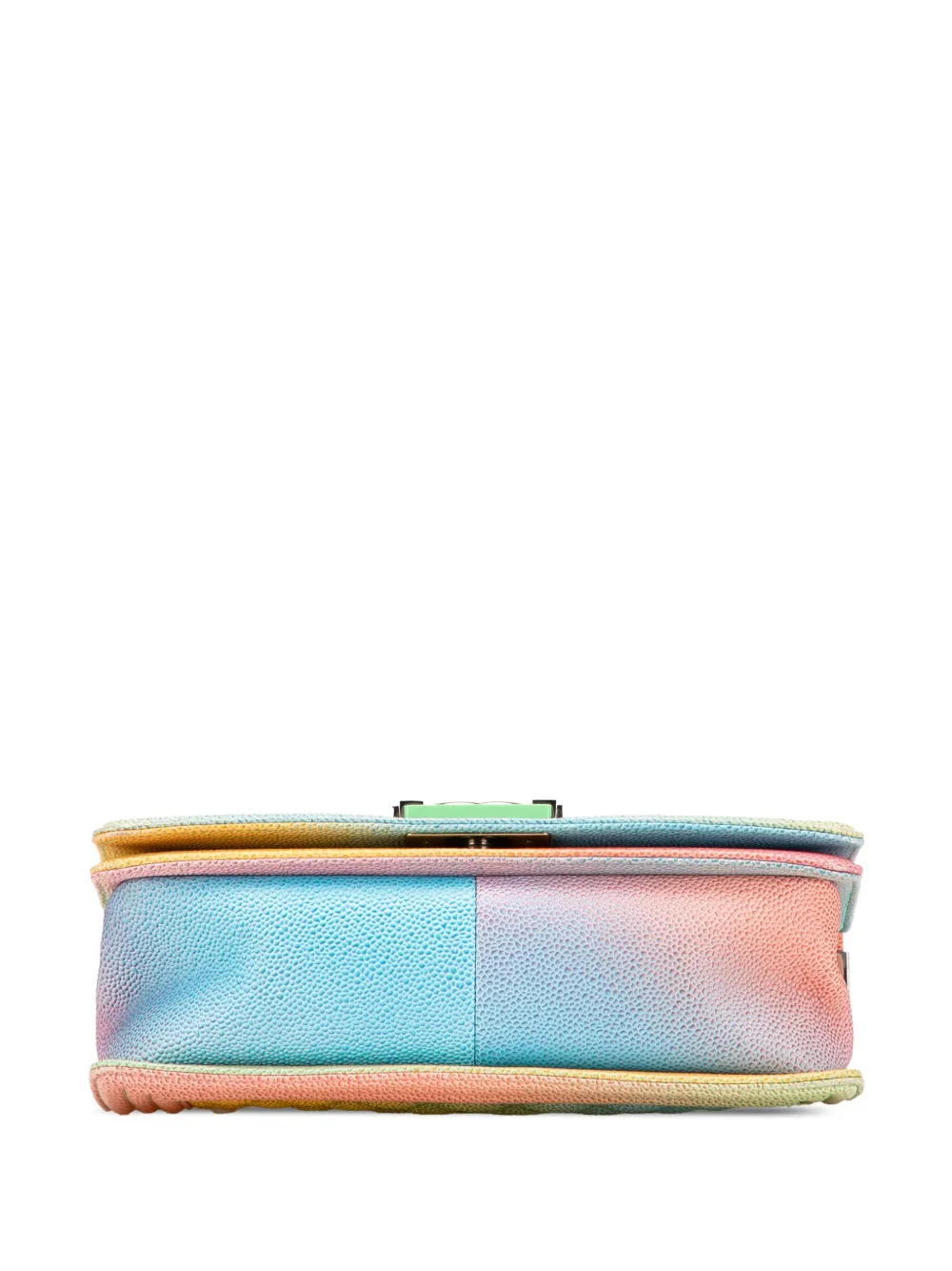 Pre-owned Chanel 2016-2017 Old Medium Quilted Caviar Rainbow Boy Flap Crossbody Bag In Multi