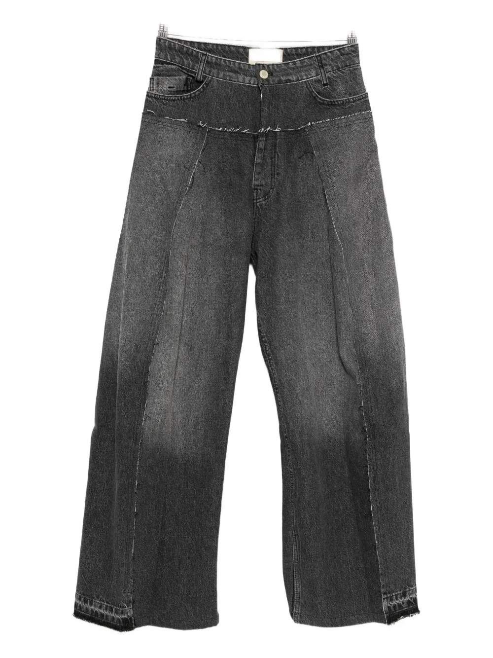 LITKOVSKA pleated frayed jeans - Grigio
