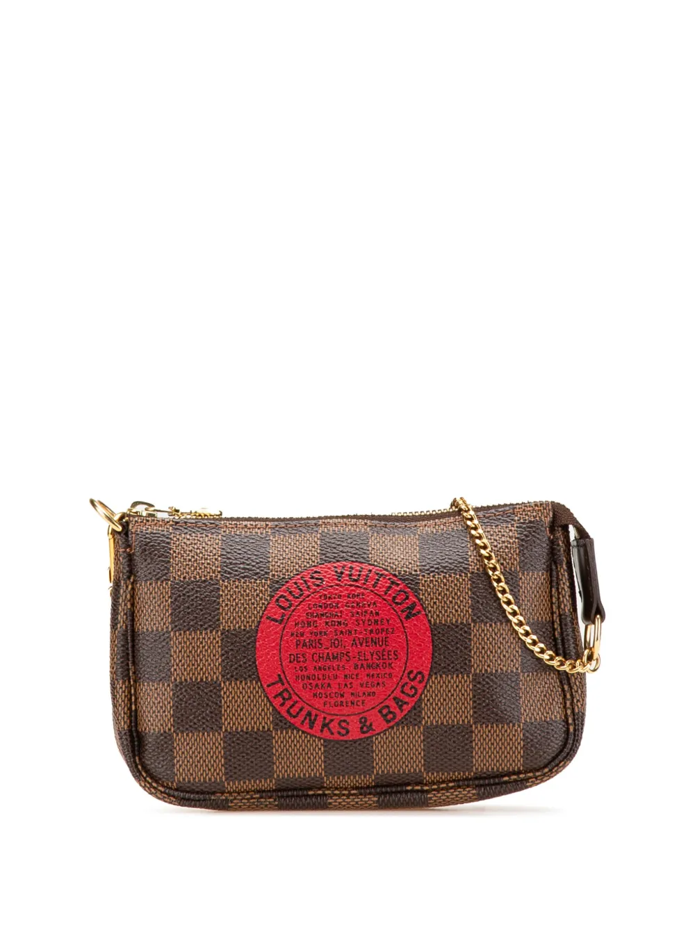 Louis Vuitton Pre-Owned 2008 Damier Ebene Trunks and Bags Mini Pochette Accessoires handbag | Brown | Image 1