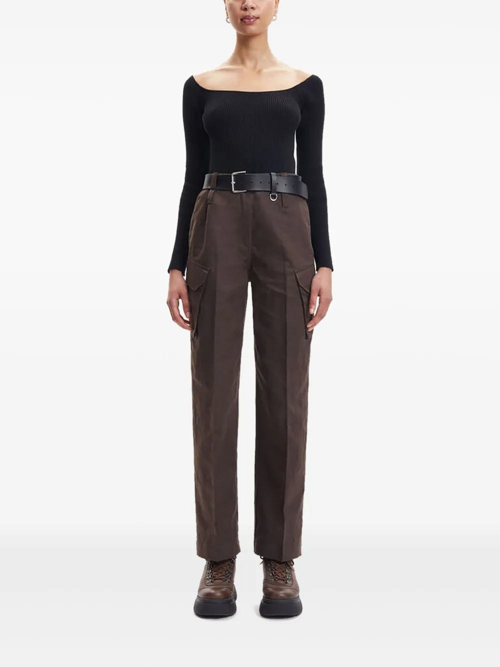 Samsoe & Samsoe Ribbed Scoop-neck Top In Black