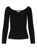 SAMSOE SAMSOE ribbed scoop-neck top - Black