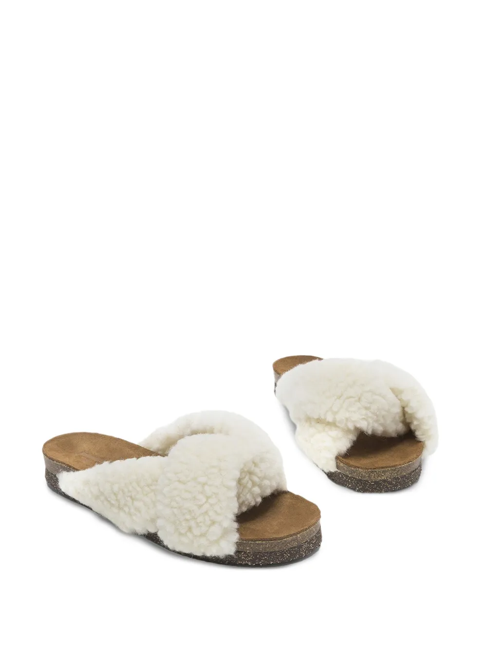 Flattered Lou Teddy Flat Sandals In Neutral