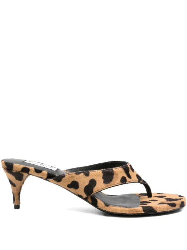 Alaïa leopard-print kitten-heel Mules | Brown | FARFETCH