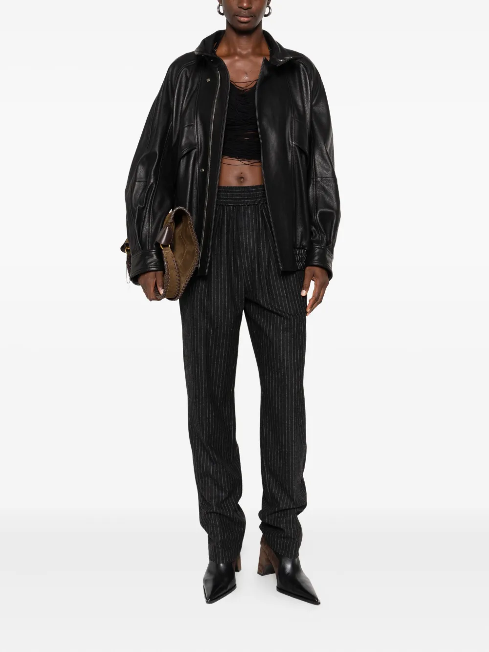 ISABEL MARANT pinstripe wool trousers - Grijs