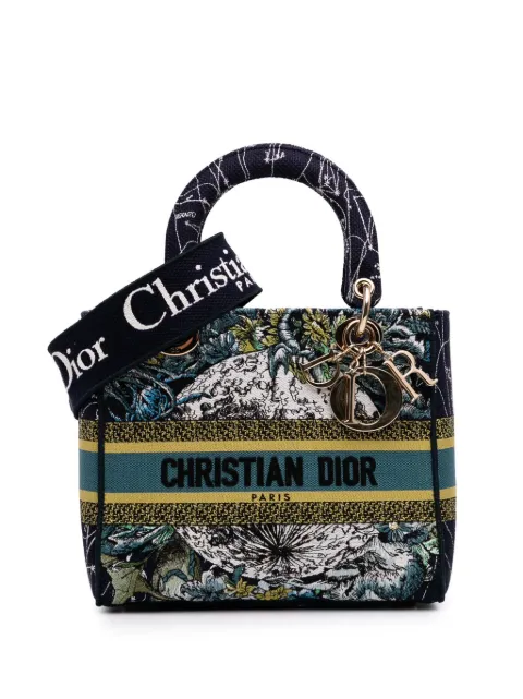 Christian Dior Pre-Owned 2021 Medium Canvas Embroidered Zodiac Lady D Lite satchel