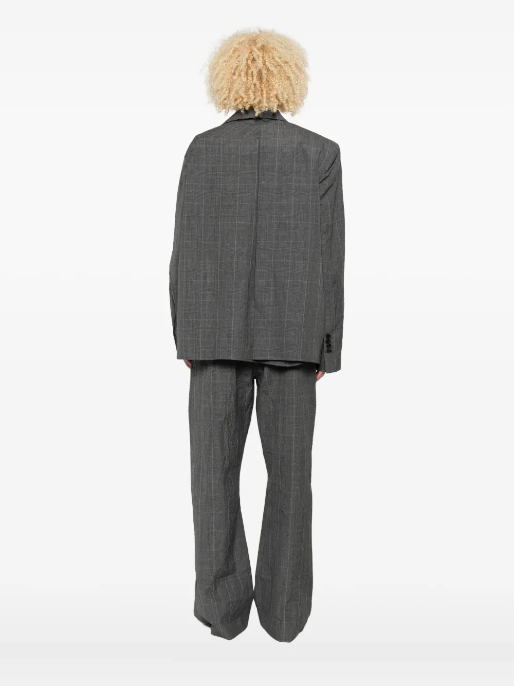 Litkovska Checked Virgin-wool Blazer In Gray
