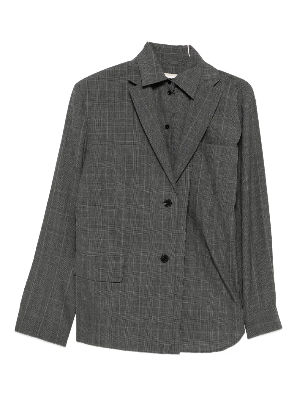 Litkovska Checked Virgin-wool Blazer In Gray
