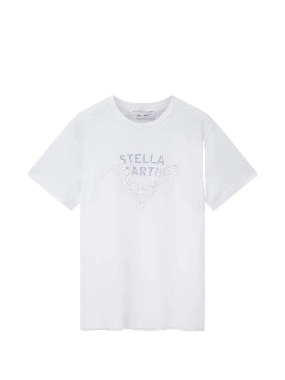 Stella McCartney T-shirt verfraaid met kant Wit