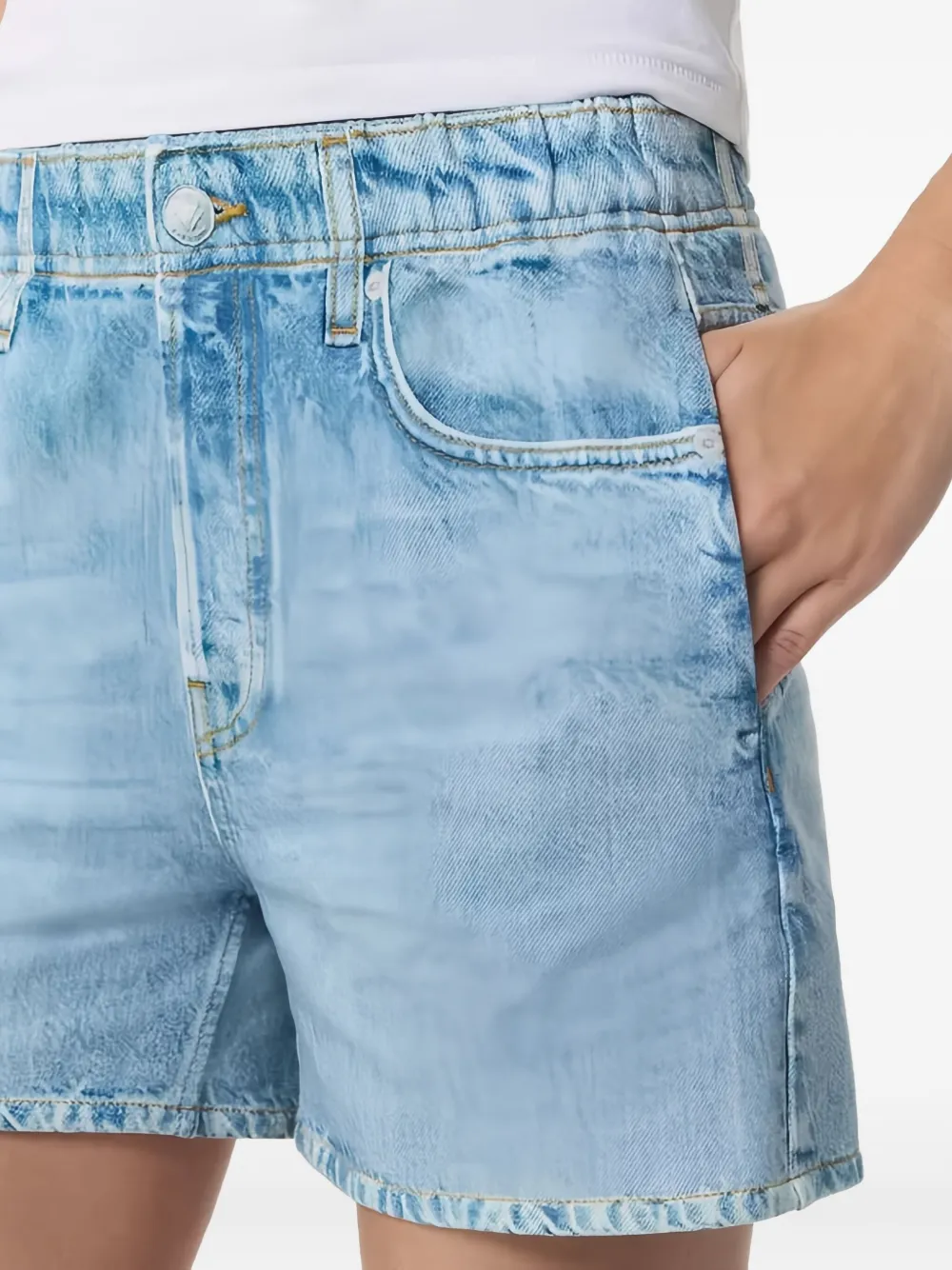 Rag & Bone Elasticated-waist Denim Shorts In Blue