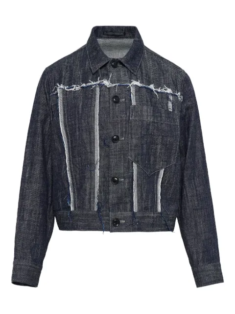 Y's frayed-detail denim jacket