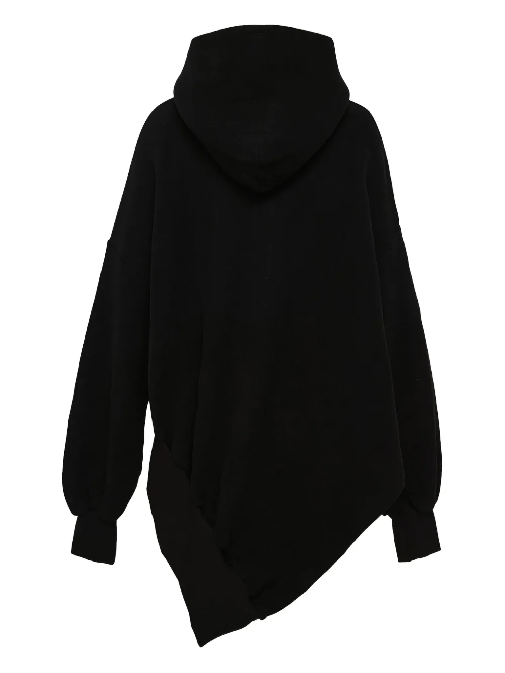 Yohji Yamamoto Asymmetrical Zip-up Hooded Jacket In Black