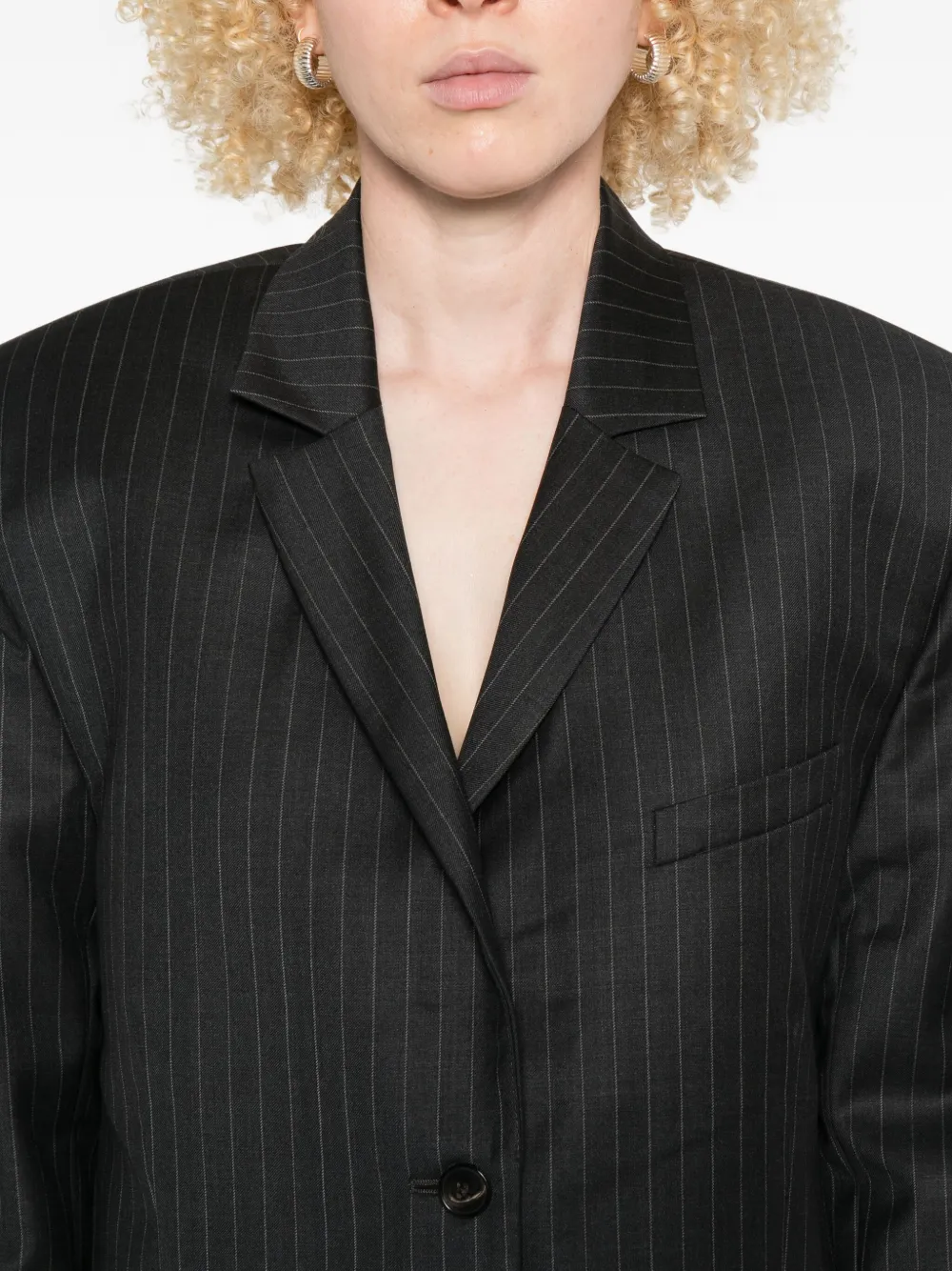 LITKOVSKA Cropped jack met krijtstreep Grijs