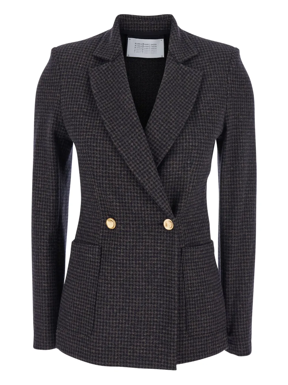 Harris Wharf London houndstooth double-breasted blazer Blauw