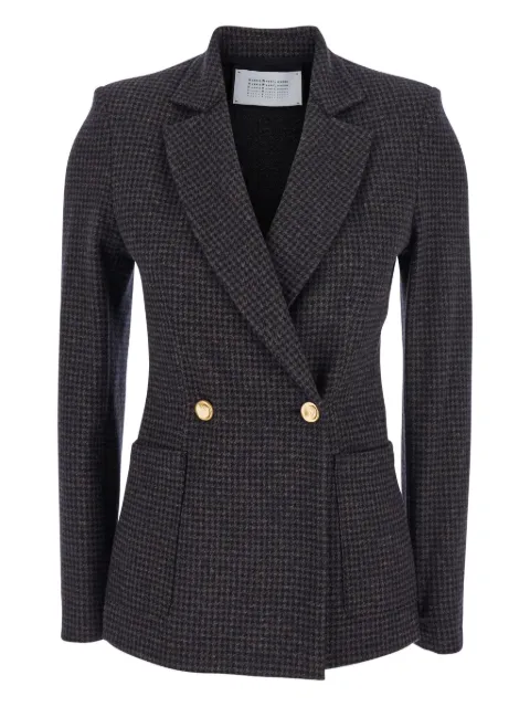 Harris Wharf London houndstooth double-breasted blazer