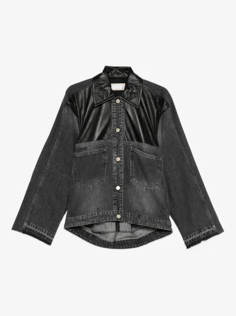 LITKOVSKA leather-panel denim jacket