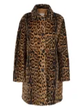 P.A.R.O.S.H. leopard-print shearling coat - Brown
