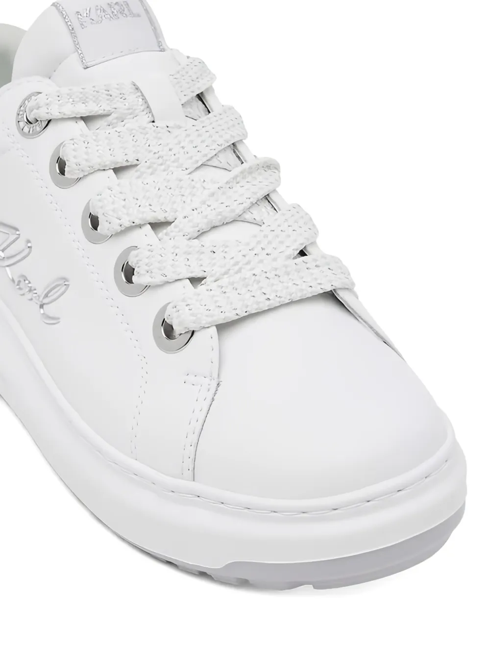 Karl Lagerfeld glitter-detail lace-up sneakers White